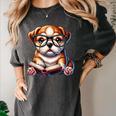 Cute Dog Puppy English Bulldog Reading Book Women's Comfort Colors T-Shirt Pepper Cute Dog Puppy English Bulldog Reading Book Women's Comfort Colors T-Shirt Pepper