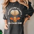 Cute Dragon Book Hot Air Balloon Adventure Fantasy Reading Women's Comfort Colors T-Shirt Pepper