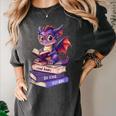 Cute Dragon Read Books Be Kind Stay Weird Book Lover Women's Comfort Colors T-Shirt Pepper