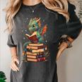 Cute Dragon Reading Book Bookworm Dragons And Books Women's Comfort Colors T-Shirt Pepper Cute Dragon Reading Book Bookworm Dragons And Books Women's Comfort Colors T-Shirt Pepper