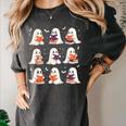 Cute Ghost Reading Book Lovers Halloween Ghost Women's Comfort Colors T-Shirt Pepper