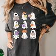 Cute Ghost Reading Books Teacher Halloween Reading Men Women Kids Women's Comfort Colors T-Shirt Pepper