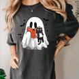 Cute Halloween Ghost Reading Book Women's Comfort Colors T-Shirt Pepper