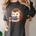 Cute Hedgehog Book Lover Readers Animal Reading Women's Comfort Colors T-Shirt Pepper Cute Hedgehog Book Lover Readers Animal Reading Women's Comfort Colors T-Shirt Pepper