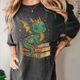 Cute Kawaii Dragon Fantasy Book Lover Book Nerd Women's Comfort Colors T-Shirt Pepper