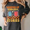 Cute Librarian Library Book Lover Keeper Of Endless Stories Women's Comfort Colors T-Shirt Pepper Cute Librarian Library Book Lover Keeper Of Endless Stories Women's Comfort Colors T-Shirt Pepper