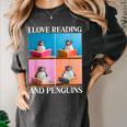 Cute Penguin Reading Book School Librarian Teacher Student Women's Comfort Colors T-Shirt Pepper