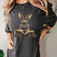 Cute Rabbit Bunny Book Lover Women's Comfort Colors T-Shirt Pepper