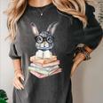 Cute Reading Bunny With Glasses Books Reader Book Bookworm Women's Comfort Colors T-Shirt Pepper Cute Reading Bunny With Glasses Books Reader Book Bookworm Women's Comfort Colors T-Shirt Pepper