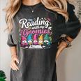 Cute Reading With My Gnomies Gnome Book Bookworm Lover Women's Comfort Colors T-Shirt Pepper