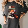 Cute Red Panda Reading Book Animal Bookworm Women's Comfort Colors T-Shirt Pepper