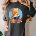 Cute Teddy Bear Reading Book Fun Women's Comfort Colors T-Shirt Pepper Cute Teddy Bear Reading Book Fun Women's Comfort Colors T-Shirt Pepper