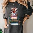 Cute Tiger With Book Floral Bookworm Librarian Book Lover Women's Comfort Colors T-Shirt Pepper Cute Tiger With Book Floral Bookworm Librarian Book Lover Women's Comfort Colors T-Shirt Pepper