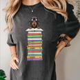 Cute Wiener Dog Dachshund Reading On Pile Of Books Women's Comfort Colors T-Shirt Pepper Cute Wiener Dog Dachshund Reading On Pile Of Books Women's Comfort Colors T-Shirt Pepper
