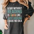 A Day Without Reading Is Like Book Lover Bookworm Men Women Women's Comfort Colors T-Shirt Pepper