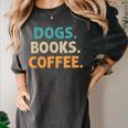 Dogs Books Coffee Book Lover Dogs Coffee Women's Comfort Colors T-Shirt Pepper