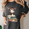Donkey Reading Book Read Books Be Kind Stay Weird Librarian Women's Comfort Colors T-Shirt Pepper