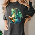 Dragon With Book Women's Comfort Colors T-Shirt Pepper Dragon With Book Women's Comfort Colors T-Shirt Pepper