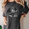 Dragon Reading Book Bookworm Books Dragon Learning Women's Comfort Colors T-Shirt Pepper