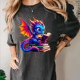 Dragon Reading a Book Bookworm Book Lover Women's Comfort Colors T-Shirt Pepper Dragon Reading a Book Bookworm Book Lover Women's Comfort Colors T-Shirt Pepper