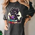 Dragon Reading A Book Cute Bookworm Book Lover Women's Comfort Colors T-Shirt Pepper Dragon Reading A Book Cute Bookworm Book Lover Women's Comfort Colors T-Shirt Pepper