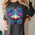 Dragon Reading Book Lover Women's Comfort Colors T-Shirt Pepper Dragon Reading Book Lover Women's Comfort Colors T-Shirt Pepper