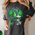 Dragon Reading Books Bookworm Women's Comfort Colors T-Shirt Pepper