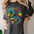Dragon Reading Colorful Fantasy Book Lover Women's Comfort Colors T-Shirt Pepper Dragon Reading Colorful Fantasy Book Lover Women's Comfort Colors T-Shirt Pepper