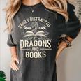 Easily Distracted By Books & Dragons Bookworm Reading Women's Comfort Colors T-Shirt Pepper Easily Distracted By Books & Dragons Bookworm Reading Women's Comfort Colors T-Shirt Pepper
