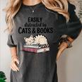 Easily Distracted By Cats And Books Cute Book Lover Women's Comfort Colors T-Shirt Pepper Easily Distracted By Cats And Books Cute Book Lover Women's Comfort Colors T-Shirt Pepper