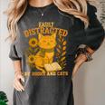 Easily Distracted By Cats And Books Cute Cat Book Lover Women's Comfort Colors T-Shirt Pepper Easily Distracted By Cats And Books Cute Cat Book Lover Women's Comfort Colors T-Shirt Pepper