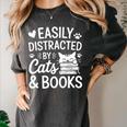 Easily Distracted By Cats And Books Reading Apparel Premium Tri-Blend Women's Comfort Colors T-Shirt Pepper Easily Distracted By Cats And Books Reading Apparel Premium Tri-Blend Women's Comfort Colors T-Shirt Pepper