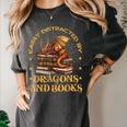 Easily Distracted By Dragons And Books Fantasy Book Lover Women's Comfort Colors T-Shirt Pepper Easily Distracted By Dragons And Books Fantasy Book Lover Women's Comfort Colors T-Shirt Pepper