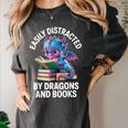 Easily Distracted By Dragons And Books Women's Comfort Colors T-Shirt Pepper