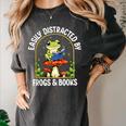 Easily Distracted By Frogs And Books Women's Comfort Colors T-Shirt Pepper Easily Distracted By Frogs And Books Women's Comfort Colors T-Shirt Pepper
