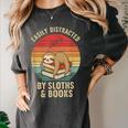 Easily Distracted By Sloths And Books Women's Comfort Colors T-Shirt Pepper Easily Distracted By Sloths And Books Women's Comfort Colors T-Shirt Pepper