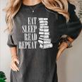 Eat Sleep Read Repeat Reading Book Librarian Men Women Kids Women's Comfort Colors T-Shirt Pepper