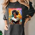 Educated Afro Girl Reading Book Lover History Month Women's Comfort Colors T-Shirt Pepper Educated Afro Girl Reading Book Lover History Month Women's Comfort Colors T-Shirt Pepper