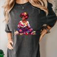Educated Melanin Queen Afro Women Reading Book History Women's Comfort Colors T-Shirt Pepper
