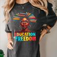 Education Is Freedom Afro Books Women's Comfort Colors T-Shirt Pepper