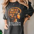 Education Is Freedom Afro Woman Book Illustration Women's Comfort Colors T-Shirt Pepper Education Is Freedom Afro Woman Book Illustration Women's Comfort Colors T-Shirt Pepper