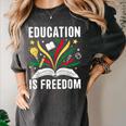 Education Is Freedom Books History Teacher Kids Women's Comfort Colors T-Shirt Pepper Education Is Freedom Books History Teacher Kids Women's Comfort Colors T-Shirt Pepper