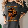 Education Is Freedom Teacher Book Black History Month Women's Comfort Colors T-Shirt Pepper