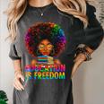Education Is Freedom Teacher Books History Month Women's Comfort Colors T-Shirt Pepper Education Is Freedom Teacher Books History Month Women's Comfort Colors T-Shirt Pepper
