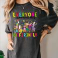 Everyone Communicates Differently Book Teacher Outfit Women's Comfort Colors T-Shirt Pepper