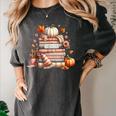 Fall Colors s I Love Fall s Books & Pumpkins Women's Comfort Colors T-Shirt Pepper
