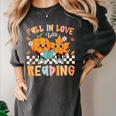 Fall In Love With Reading Thanksgiving Pumpkin Book Lover Women's Comfort Colors T-Shirt Pepper Fall In Love With Reading Thanksgiving Pumpkin Book Lover Women's Comfort Colors T-Shirt Pepper