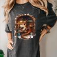 Fantasy Dragon Reading Book Lover Women's Comfort Colors T-Shirt Pepper