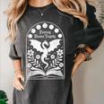 Fantasy Drama Tragedy Dragon Book Magic Gothic Moon Phases Women's Comfort Colors T-Shirt Pepper