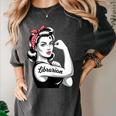 Female Librarian Rosie Riveter Book Guardian Woman Women's Comfort Colors T-Shirt Pepper